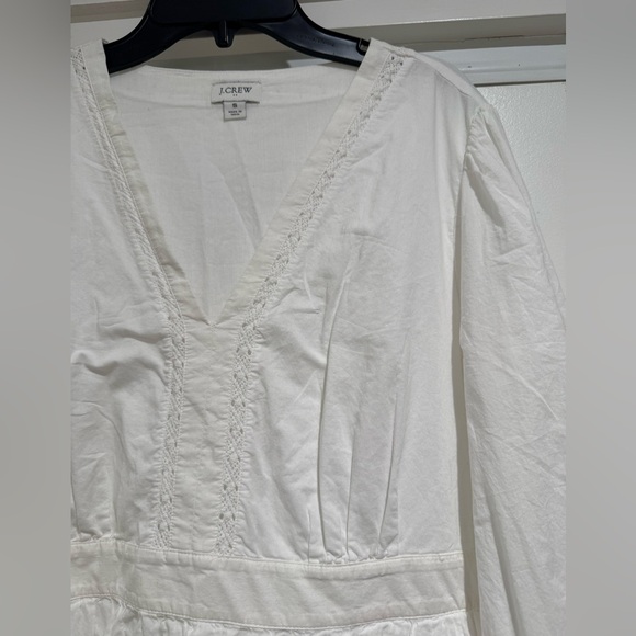 J.Crew V-neck Mini dress with Crochet trim - Picture 5 of 13